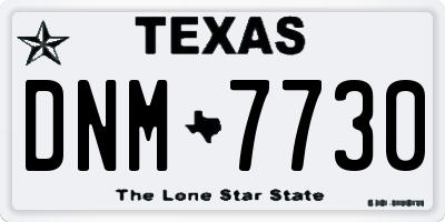 TX license plate DNM7730