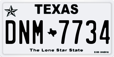 TX license plate DNM7734
