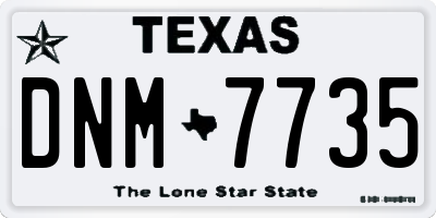 TX license plate DNM7735