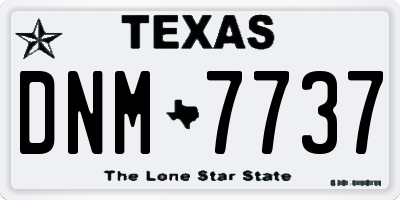 TX license plate DNM7737