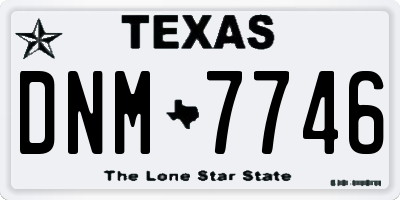 TX license plate DNM7746