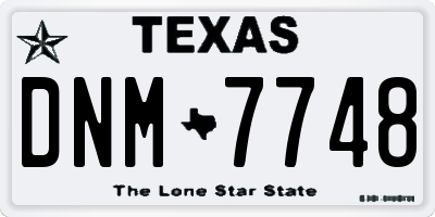 TX license plate DNM7748