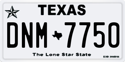 TX license plate DNM7750