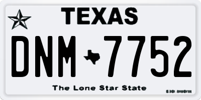TX license plate DNM7752