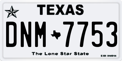 TX license plate DNM7753