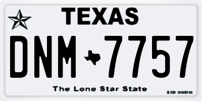 TX license plate DNM7757