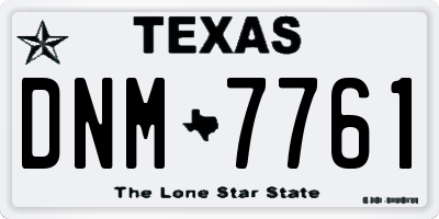 TX license plate DNM7761