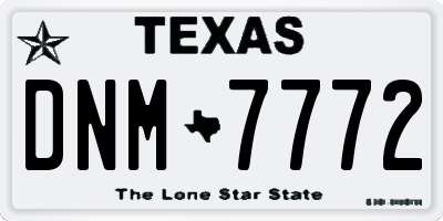 TX license plate DNM7772