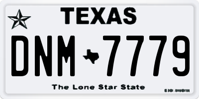 TX license plate DNM7779