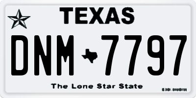 TX license plate DNM7797
