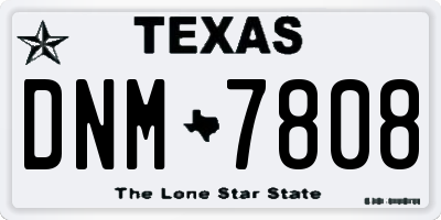 TX license plate DNM7808