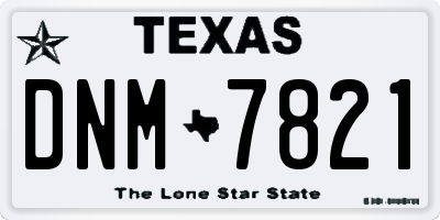 TX license plate DNM7821