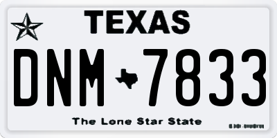 TX license plate DNM7833