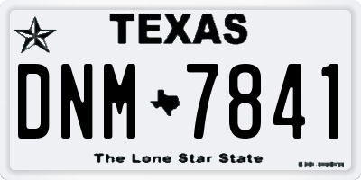 TX license plate DNM7841