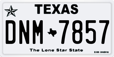 TX license plate DNM7857