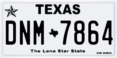 TX license plate DNM7864