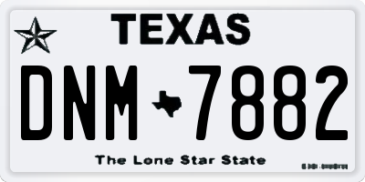 TX license plate DNM7882