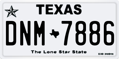 TX license plate DNM7886