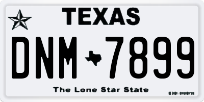 TX license plate DNM7899