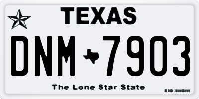 TX license plate DNM7903