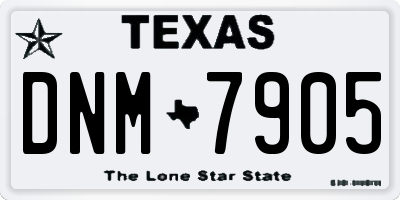 TX license plate DNM7905