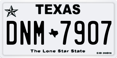 TX license plate DNM7907