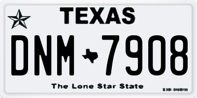 TX license plate DNM7908