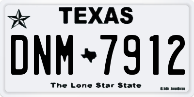 TX license plate DNM7912