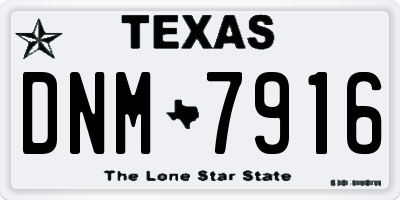 TX license plate DNM7916