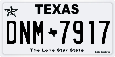 TX license plate DNM7917