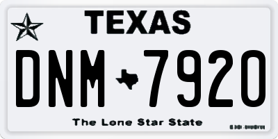 TX license plate DNM7920