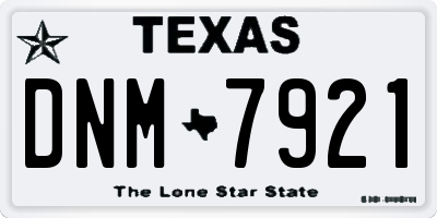 TX license plate DNM7921