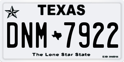 TX license plate DNM7922