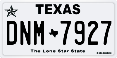 TX license plate DNM7927