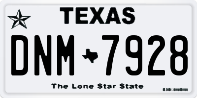 TX license plate DNM7928