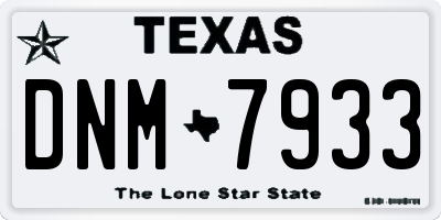 TX license plate DNM7933