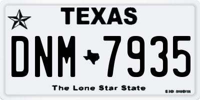 TX license plate DNM7935