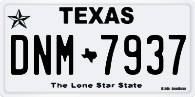 TX license plate DNM7937