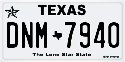 TX license plate DNM7940