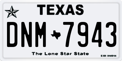 TX license plate DNM7943