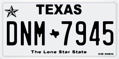 TX license plate DNM7945
