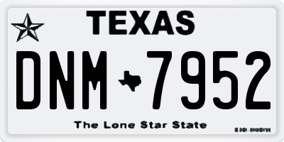 TX license plate DNM7952