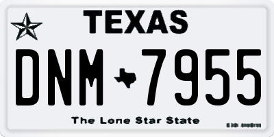 TX license plate DNM7955