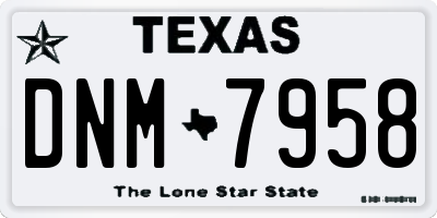 TX license plate DNM7958