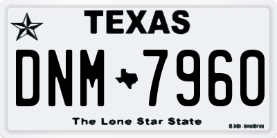 TX license plate DNM7960