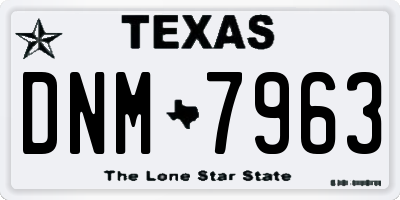 TX license plate DNM7963