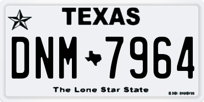 TX license plate DNM7964