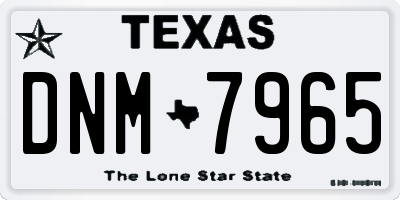 TX license plate DNM7965