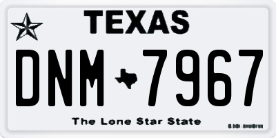 TX license plate DNM7967