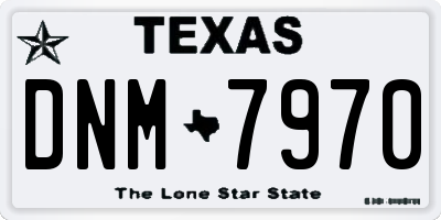 TX license plate DNM7970